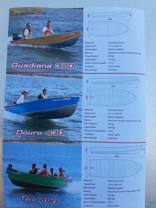 Botes de aluminio novos e seminovos Skiff varias medidas 4,20 e 4,90