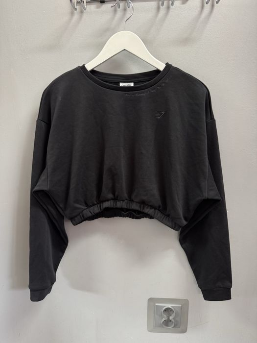 Czarna bluza damska crop szeroka Gymshark M 38
