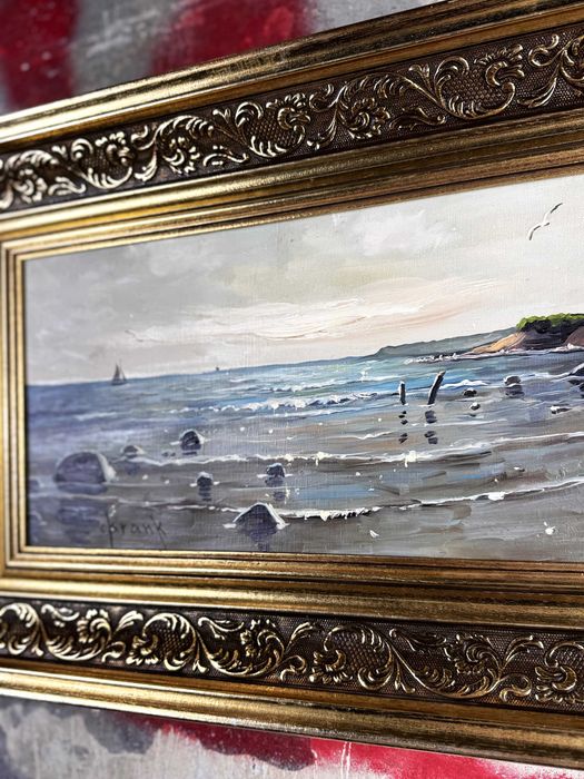 Obraz olejny Otto Krank pejzaż morski !! Showroom Warszawa !!