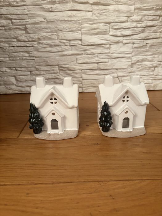 2x swiecznik zimowy domek ala Home&You