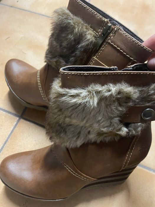 Botki skorzane na platformie Marco Tozzi 40