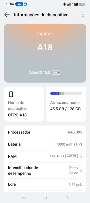 OPPO a18 para venda