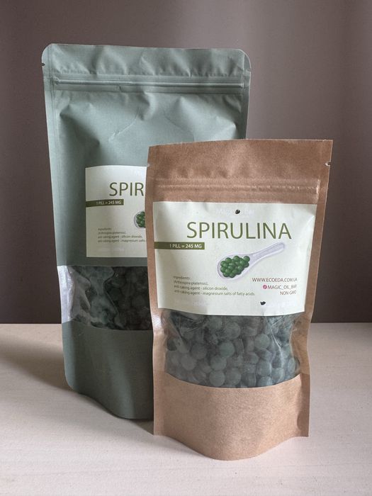 Спіруліна таблетки Spirulina Arthrospira, 100 г, 250 г