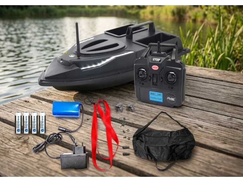Łódź Łódka Zanętowa Wędkarska Flytec na Ryby V700 1500g 500m Torba GRATIS