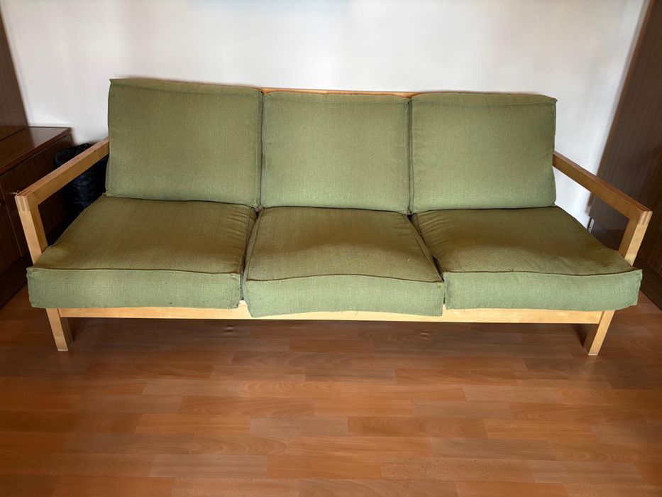 Kanapa ikea zielona drewno