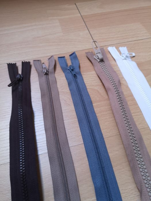 5 x Zamek błyskawiczny 40 65 cm 75 70 brązowy biały beżowy 80