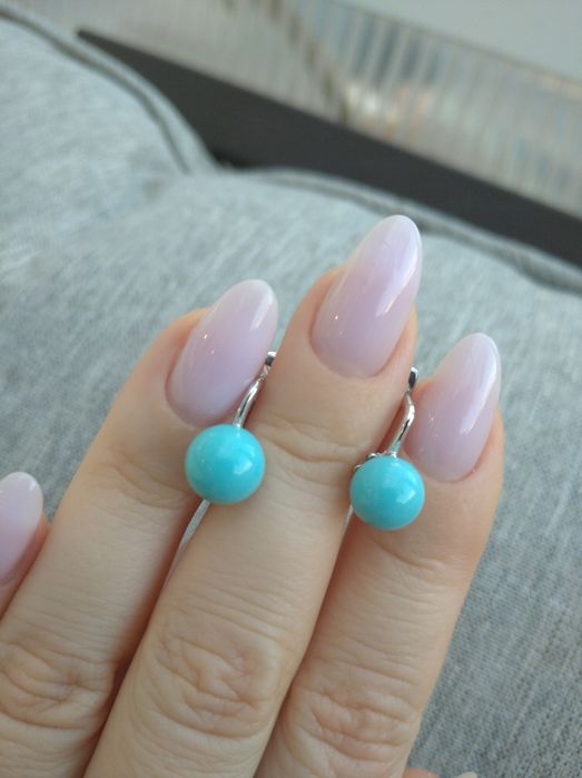 Срібні сережки з натур. каменем