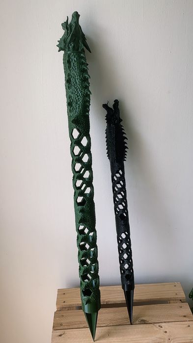 Duży palik modułowy do roślin na mech wzór smok 80 cm