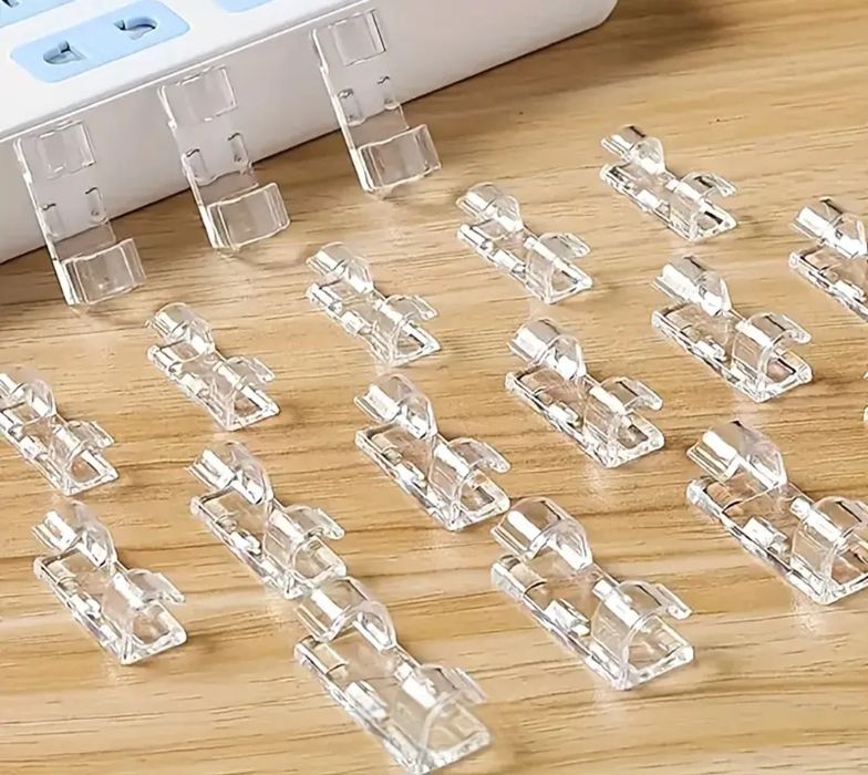 Nowe 60 sztuk samoprzylepne, plastikowe klipsy do kabli