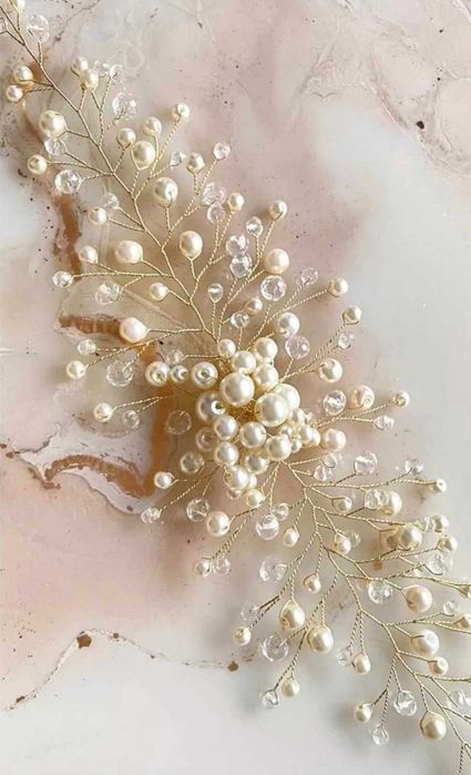 Ślubna ozdoba do włosów z kolczykami