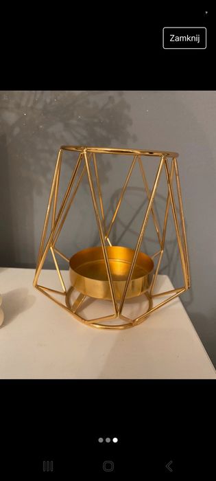Świecznik geometryczny metalowy