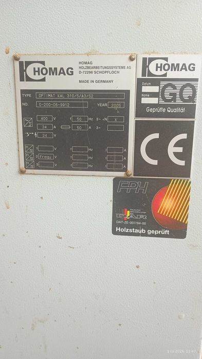 Okleiniarka jednostronna HOMAG OPTIMAT KAL 310/5/A3/S2