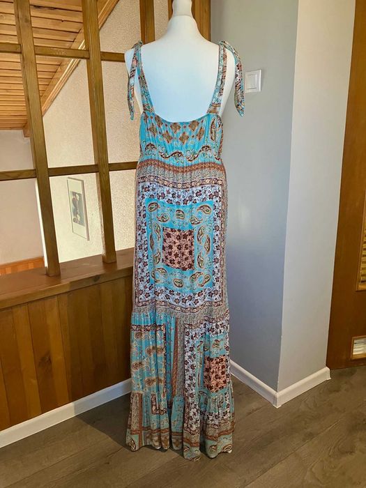 Nowa długa sukienka boho Tezenis wiskoza M/L bandana