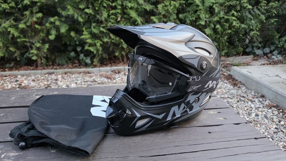 Zestaw NX Kask+Gogle+Pokrowiec Downhill NX Extreme r.S Fullface