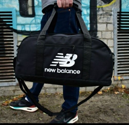 Спортивная дорожная черная сумка New Balance, сумка мужская в спортзал