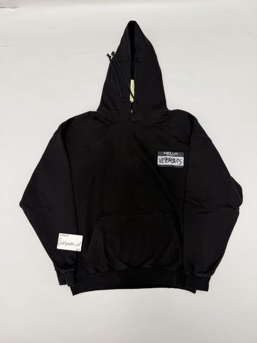худи Vetements My Name is black logo M L