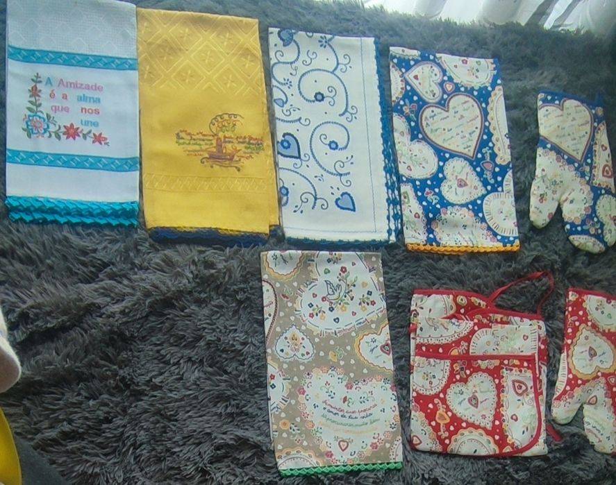 Panos com Picot em crochet recordação Portugal - Novos