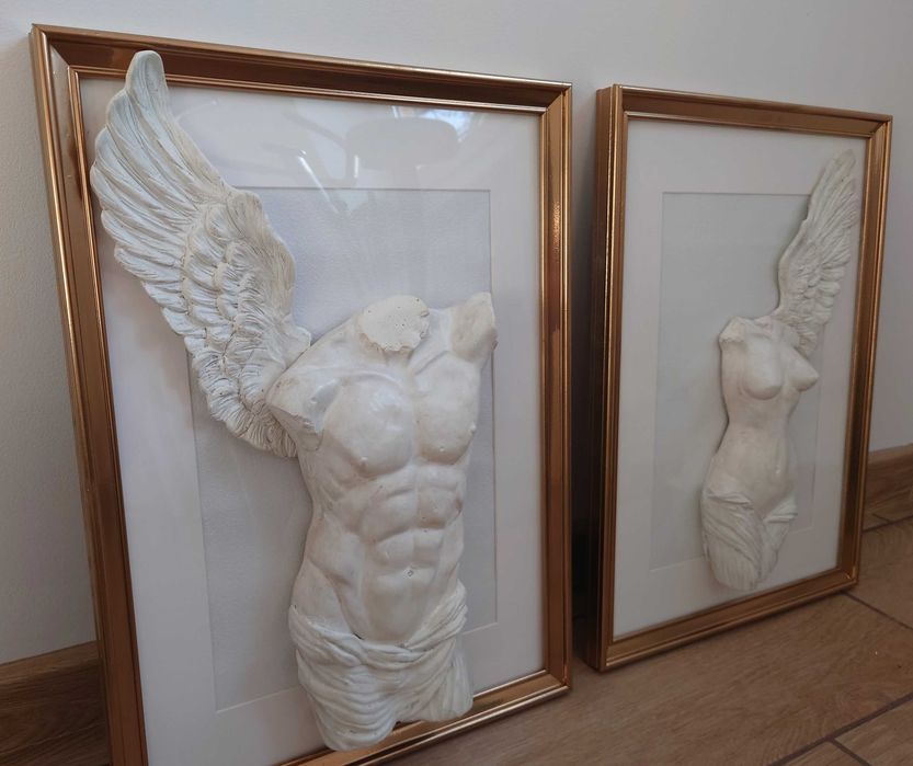 Obraz Płaskorzeźba Kobieta Anioł Rama 3D Antyczna Rzeźba Grecka Glamour