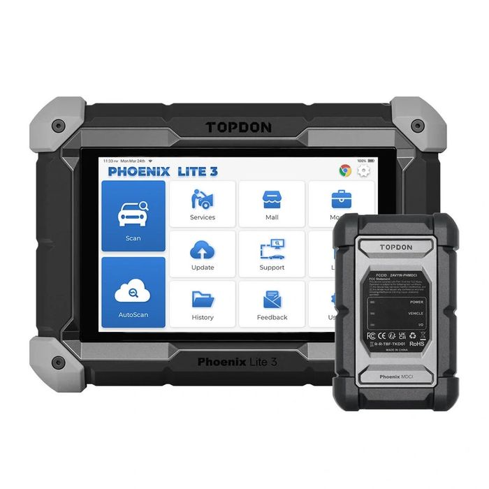 TOPDON PHOENIX LITE 3 – Diagnóstico Profissional Compacto e Potente