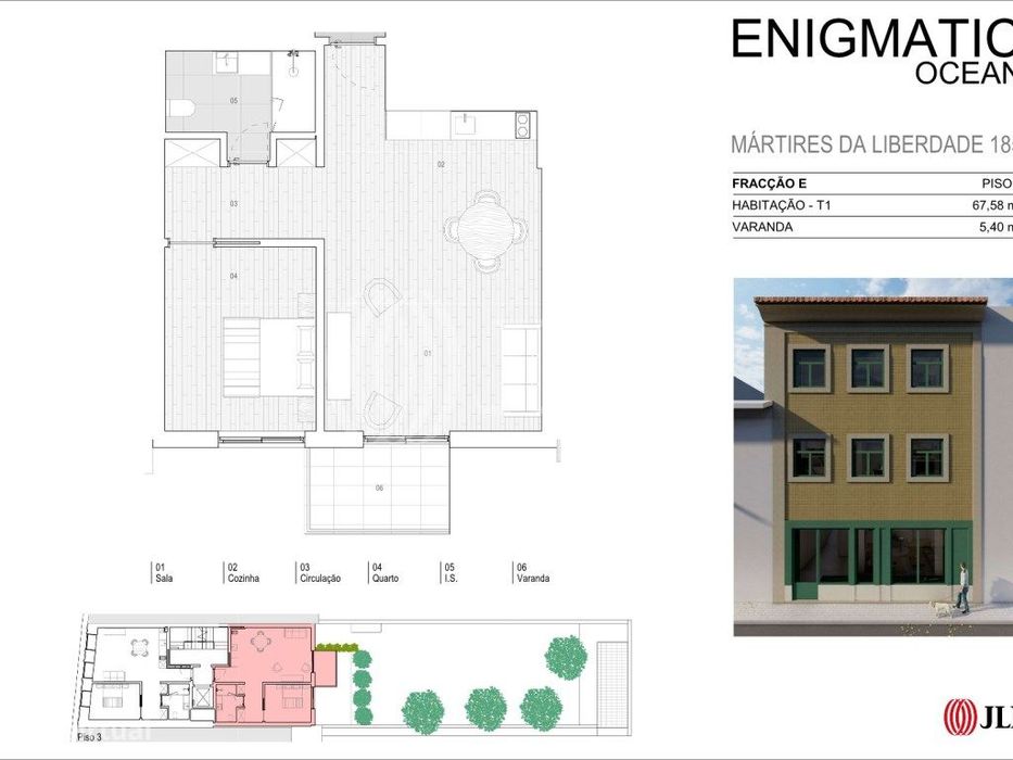 Apartamento T1, novo, no Mártires da Liberdade 185, Porto