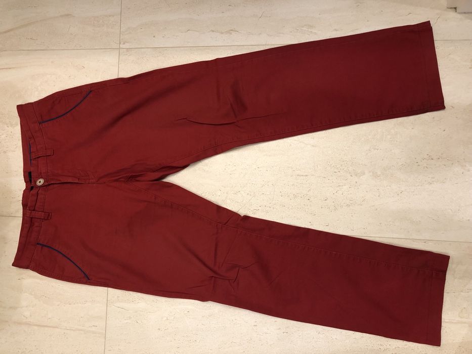 Czerwone spodnie 100% bawełna rozm. 50 (M)