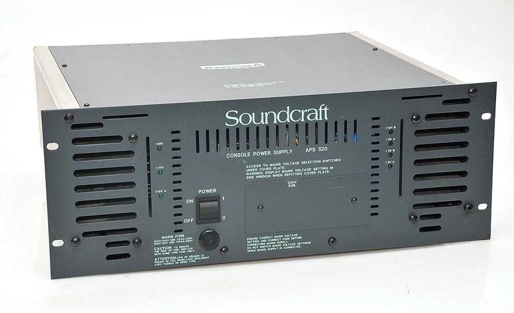Fonte de alimentação Soundcraft APS 520 para mesas DC 2000 e DC 2020