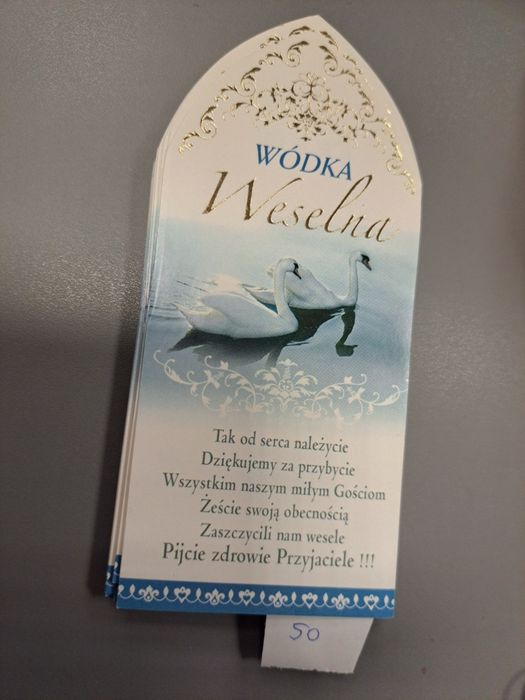 Naklejka, etykieta na wódkę weselną