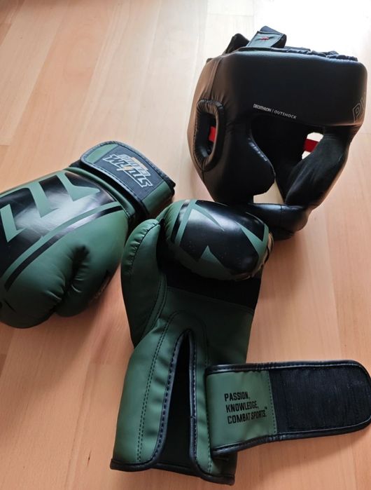 Zestaw kask bokserski i rękawice