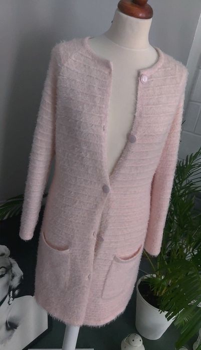 Kardigan płaszcz sweterkowy sweter sweterek wiosna wiosenny