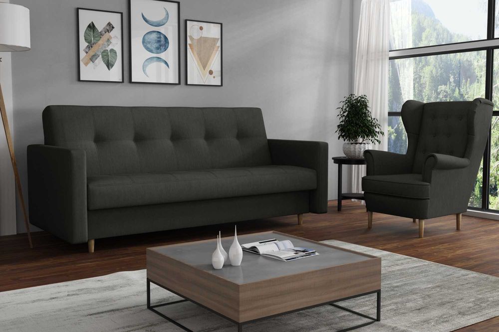 Zestaw komplet wypoczynkowy Wersalka Nadia i Fotel Uszak. Sofa, łóżko.