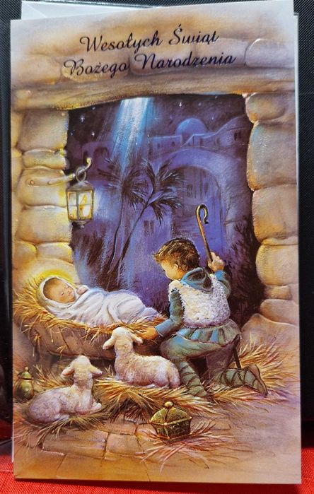 Kartki świąteczne z życzeniami i kopertami - zestaw 5 sztuk 19 x 12 cm