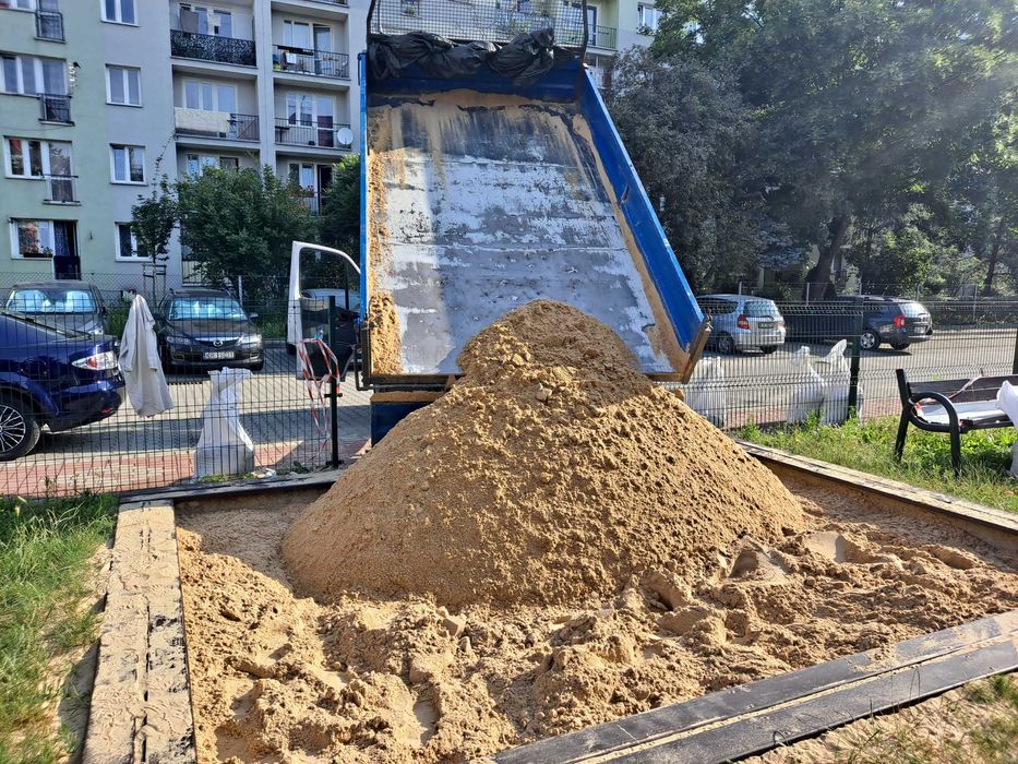 Piasek do piaskownic, piasek z atestem, piasek płukany, wywrotka 3,5 t