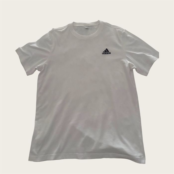 T-shirt Adidas Branca Logo Preto Original