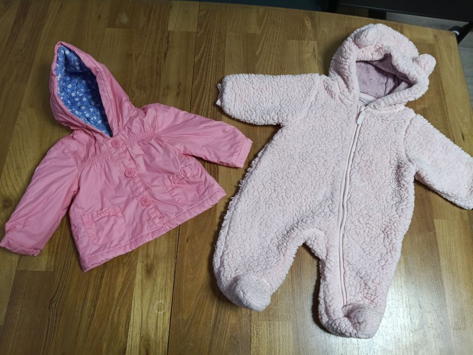 Zestaw paczka ubranek dziewczęcych 28szt - 62/68, kombinezon miś