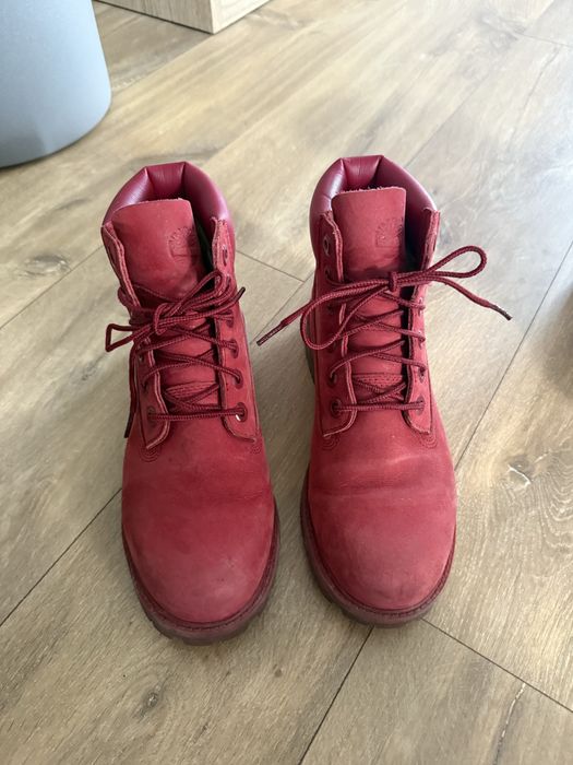 Zimowe botki Timberland czerwone