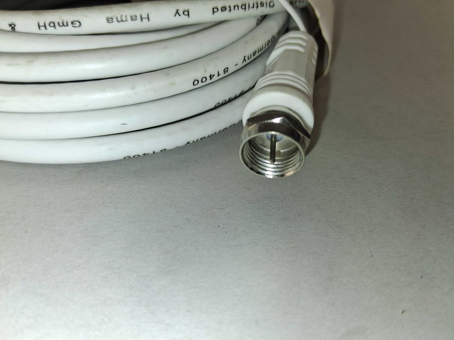 N032 Kabel SAT Hama Classic Line 5,0m 85dB Wtyk F Męski Biały Nowy