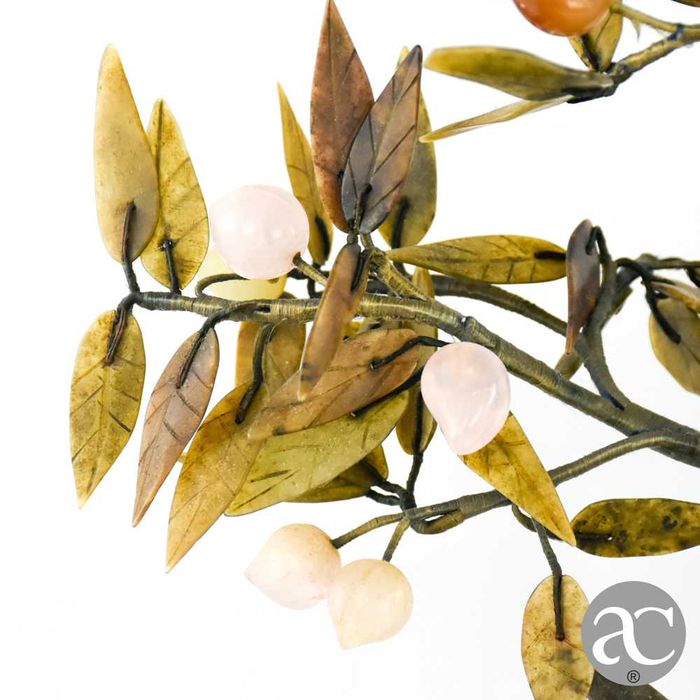 Árvore bonsai, China, feito em pedra, quartzo e jade n3