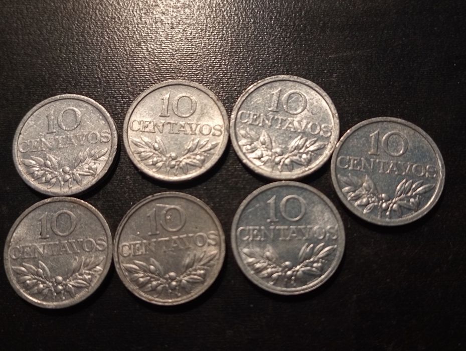 7 moedas 10 centavos - x centavos - Portugal	- Aluminio (1971 a 1977)