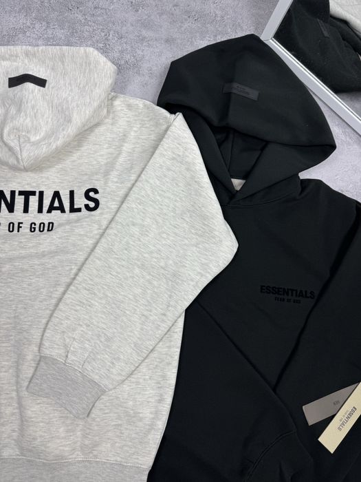 ТОП ЯКІСТЬ 1:1 Худі Essentials / Худи Есеншл / S,M,L,XL / В чорному та сірому кольорі