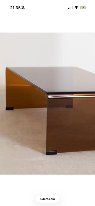 Stolik kawowy ze szkla hartowanego karmelowy SKLUM nowy