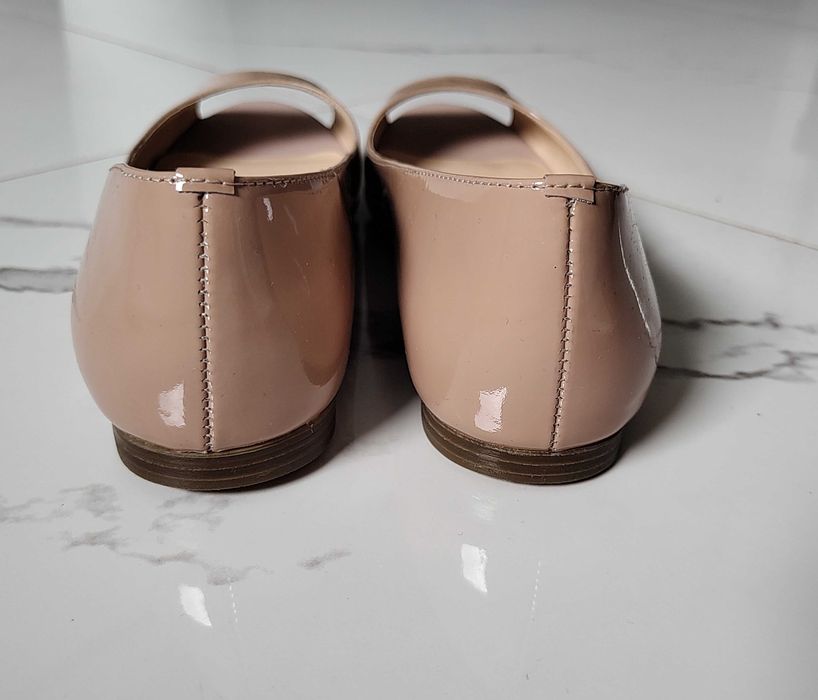 Baleriny Open Toe Prima Moda skórzane skóra Nowe 38 nude