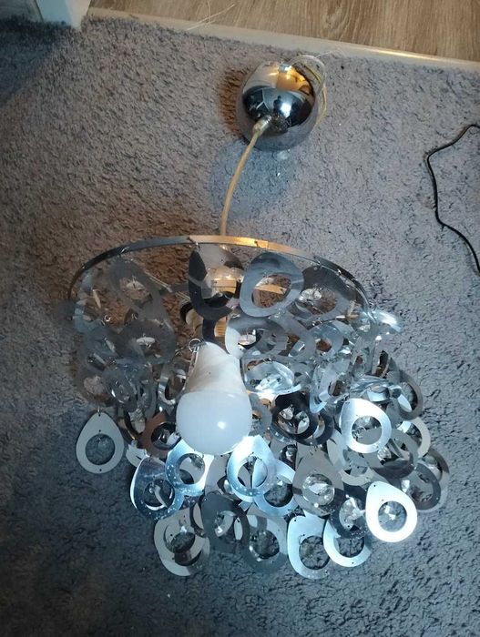 Lampa wisząca srebrna
