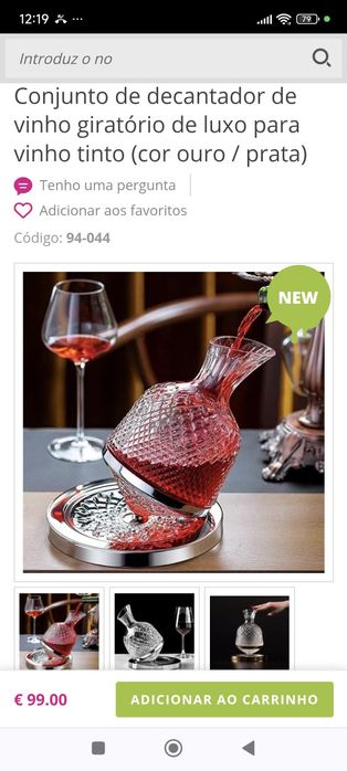 Decantador de vinho luxuoso