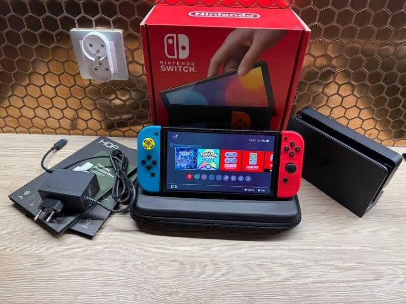 Nintendo Switch OLED – Mega Zestaw + karta 512 GB + dodatkowe pady