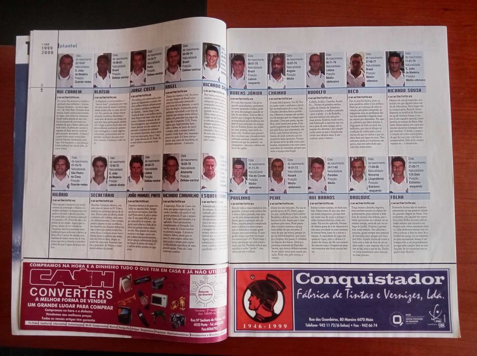 Revista jornal o jogo apresentação liga portuguesa futebol 1999/2000