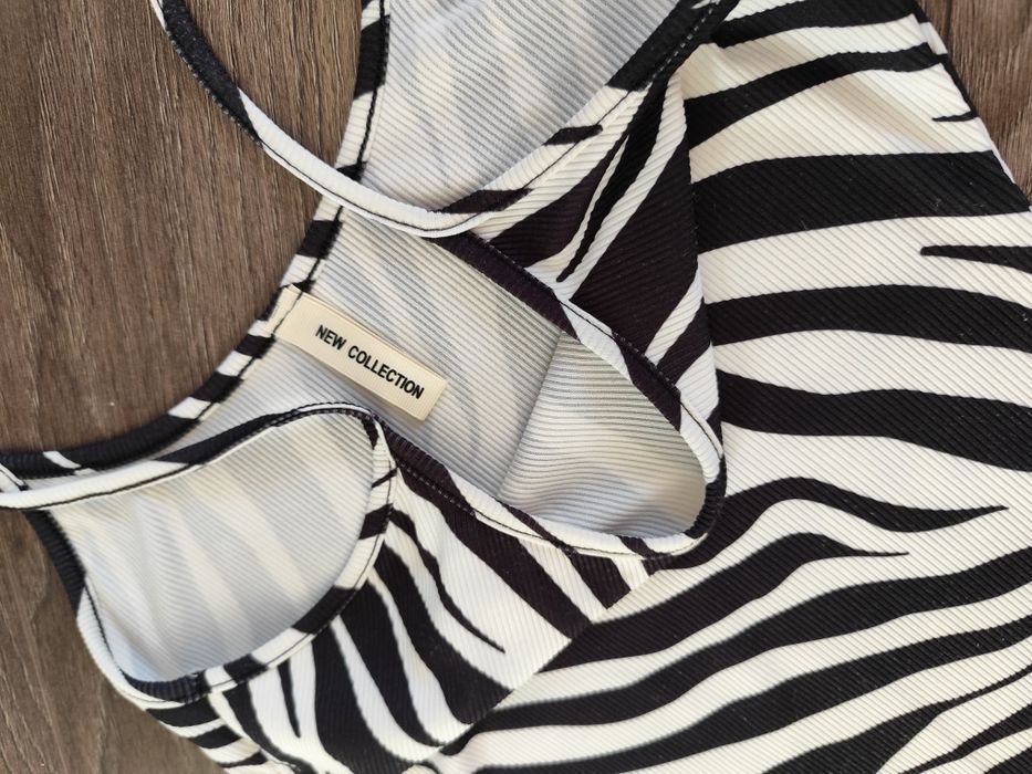 Sukienka prążek elastyczna zebra S/M