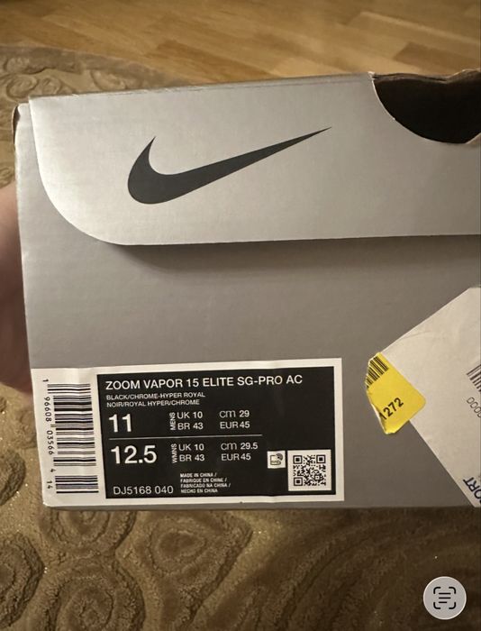 Бутси унісекс Nike Mercurial Vapor 15 Elite Black DJ4978-040