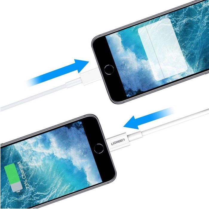 Ugreen kabel przewód USB - Lightning MFI 1m 2,4A biały