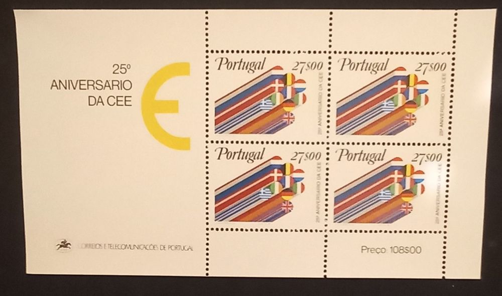 Bloco de selos, 25° aniversário da CEE.