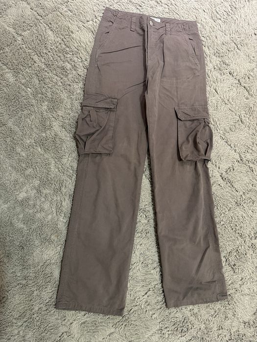 Szare spodnie cargo 38 M Pull&Bear kieszenie wysoki stan damskie